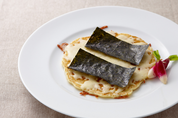 Pancake « Okonomi » d’algue nori façon pizza