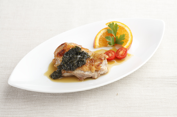 チキンソテイ海苔ソースがけ